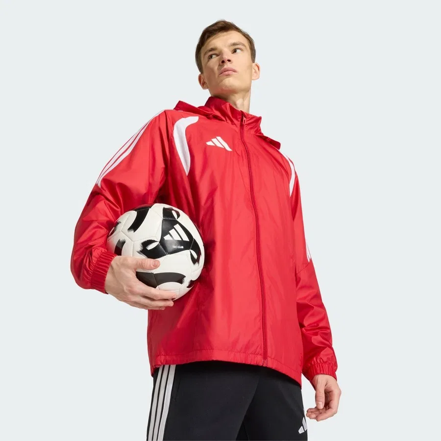 Ветровка с капюшоном Performance Tiro26 League adidas, Красно-белый — фото 4