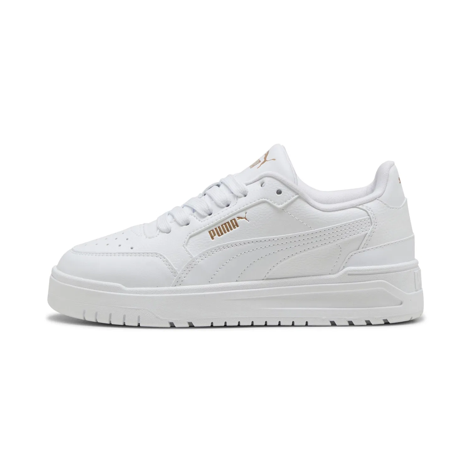 Детские кроссовки с шнуровкой Shuffle Downtown Puma, White/Gold — фото 2