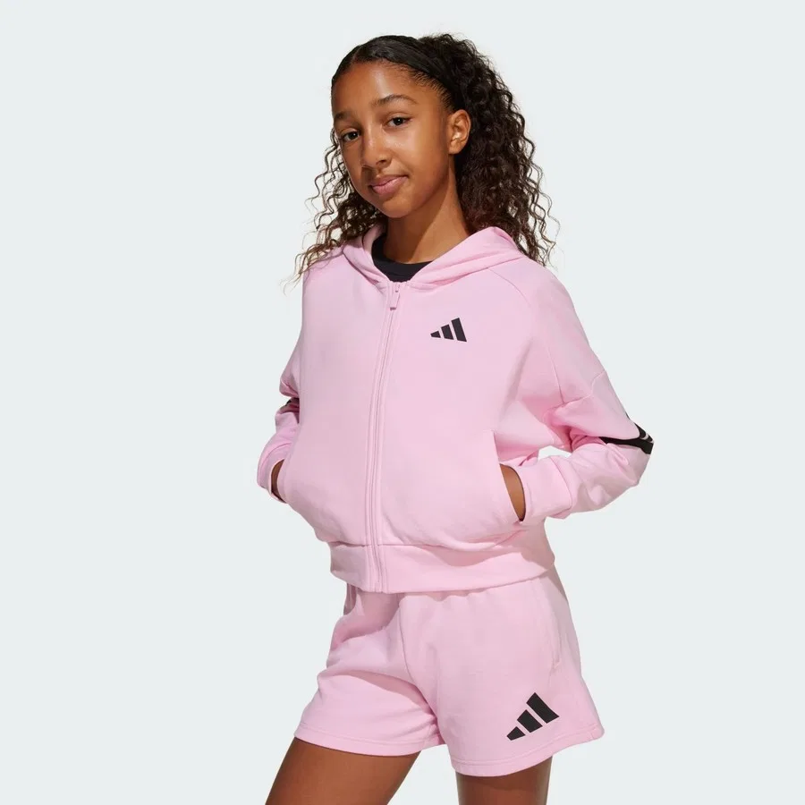 Спортивная куртка с капюшоном и молнией Future Icons 3-Stripes adidas, Черный