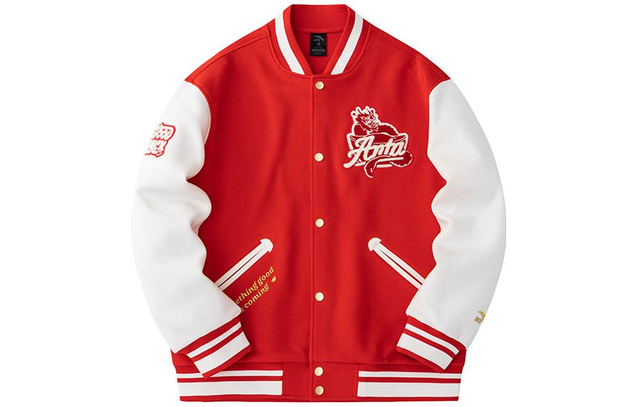 

ANTA Спортивная бейсбольная куртка унисекс насыщенного красного цвета, Rich Red