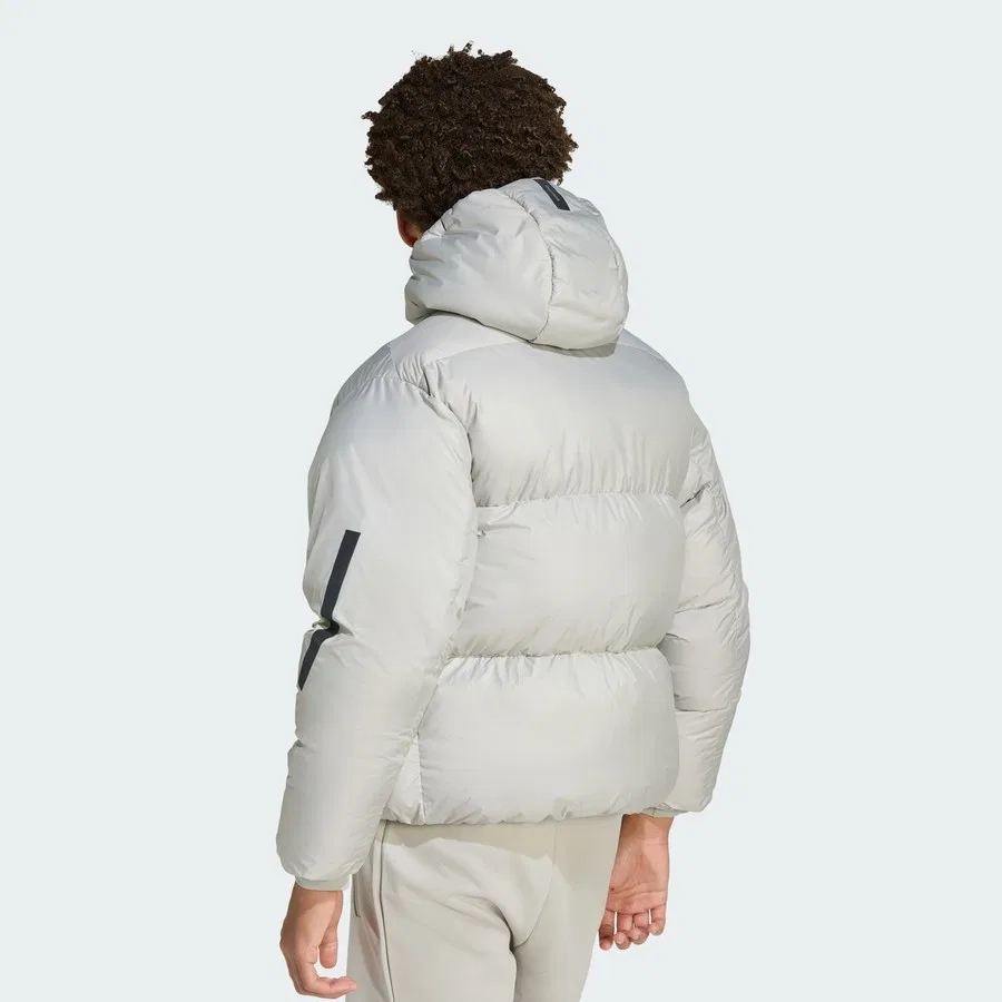 Детский утепленный пуховик с капюшоном Z.N.E. adidas, Серый — фото 4