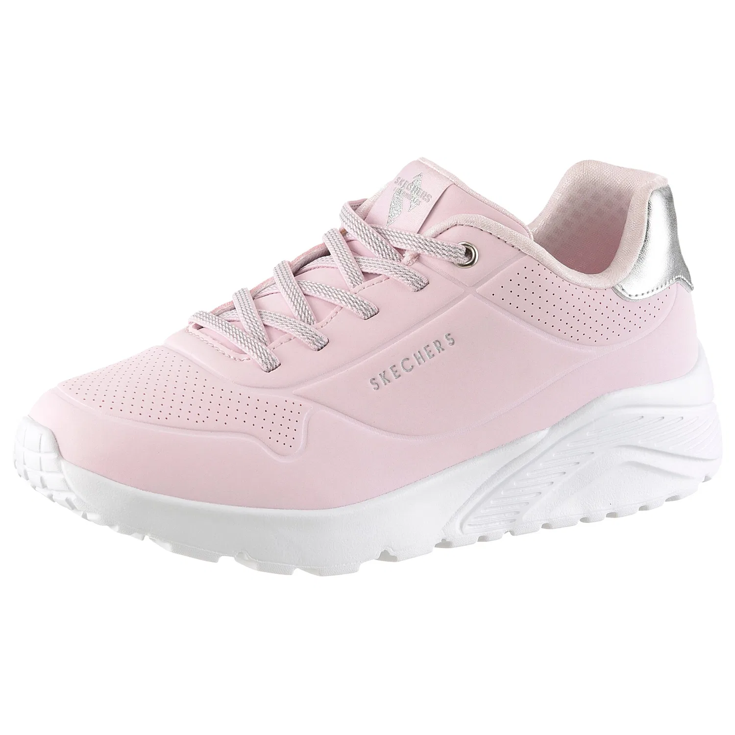 Детские текстильные кроссовки с платформой Skechers, Rosé Silver