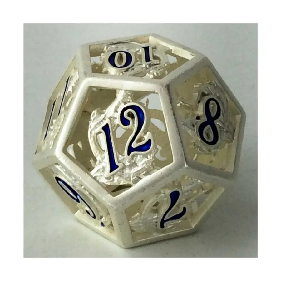 

Полый дракон d12 — серебристый с синим, Dice & Accessories (HYMGHO Dice)