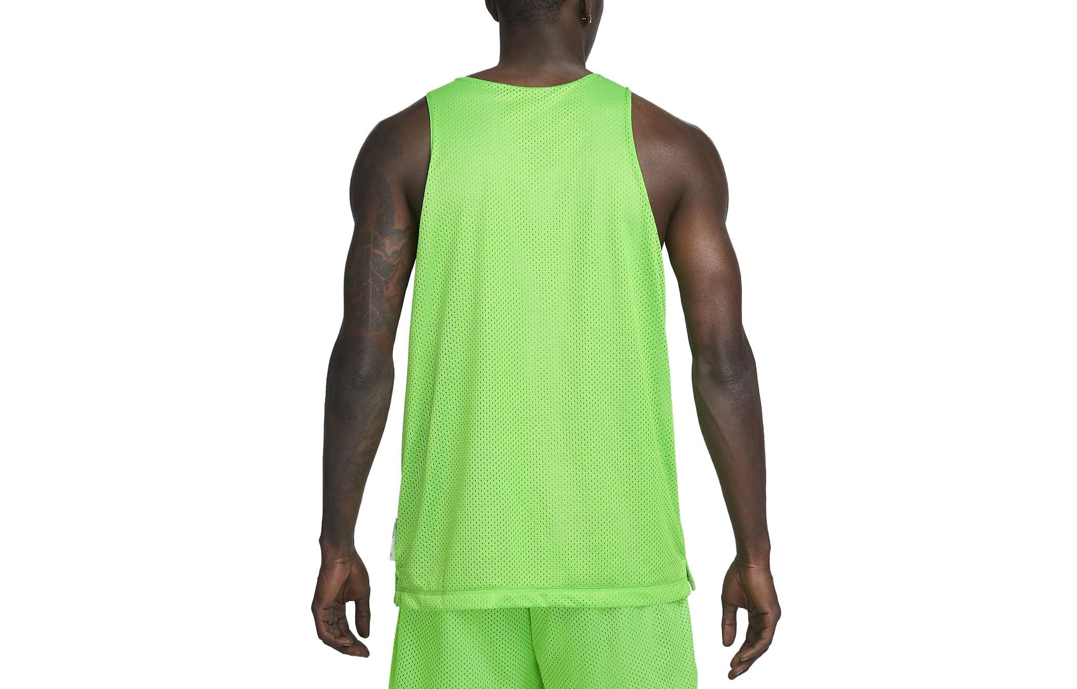 Двусторонняя быстросохнущая баскетбольная майка Nike Dri-FIT Standard Issue 'Светло-зелено-серый' — фото 2