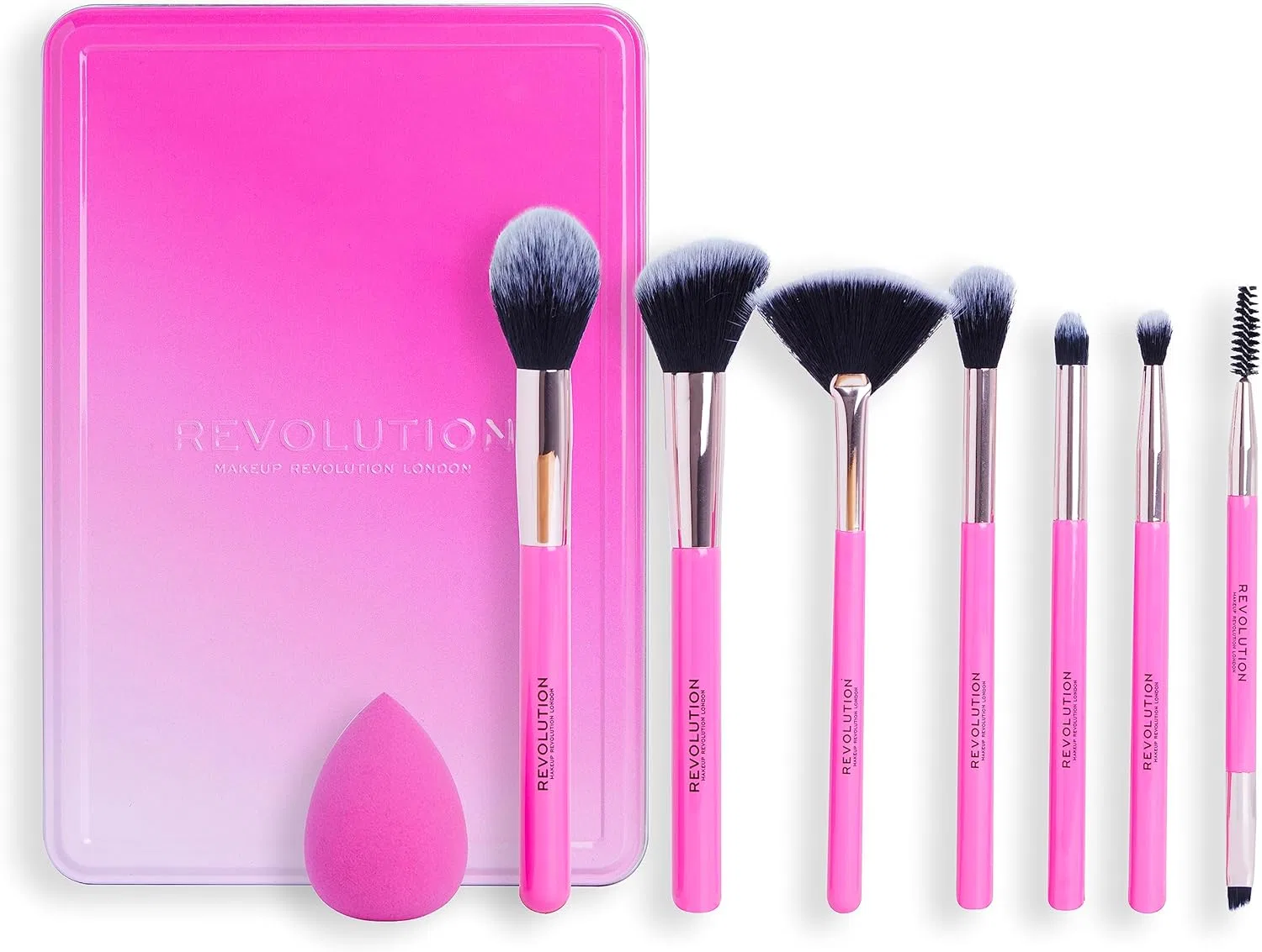 Набор кистей для макияжа The Brush Edit Makeup Revolution, 7 кистей, розовый