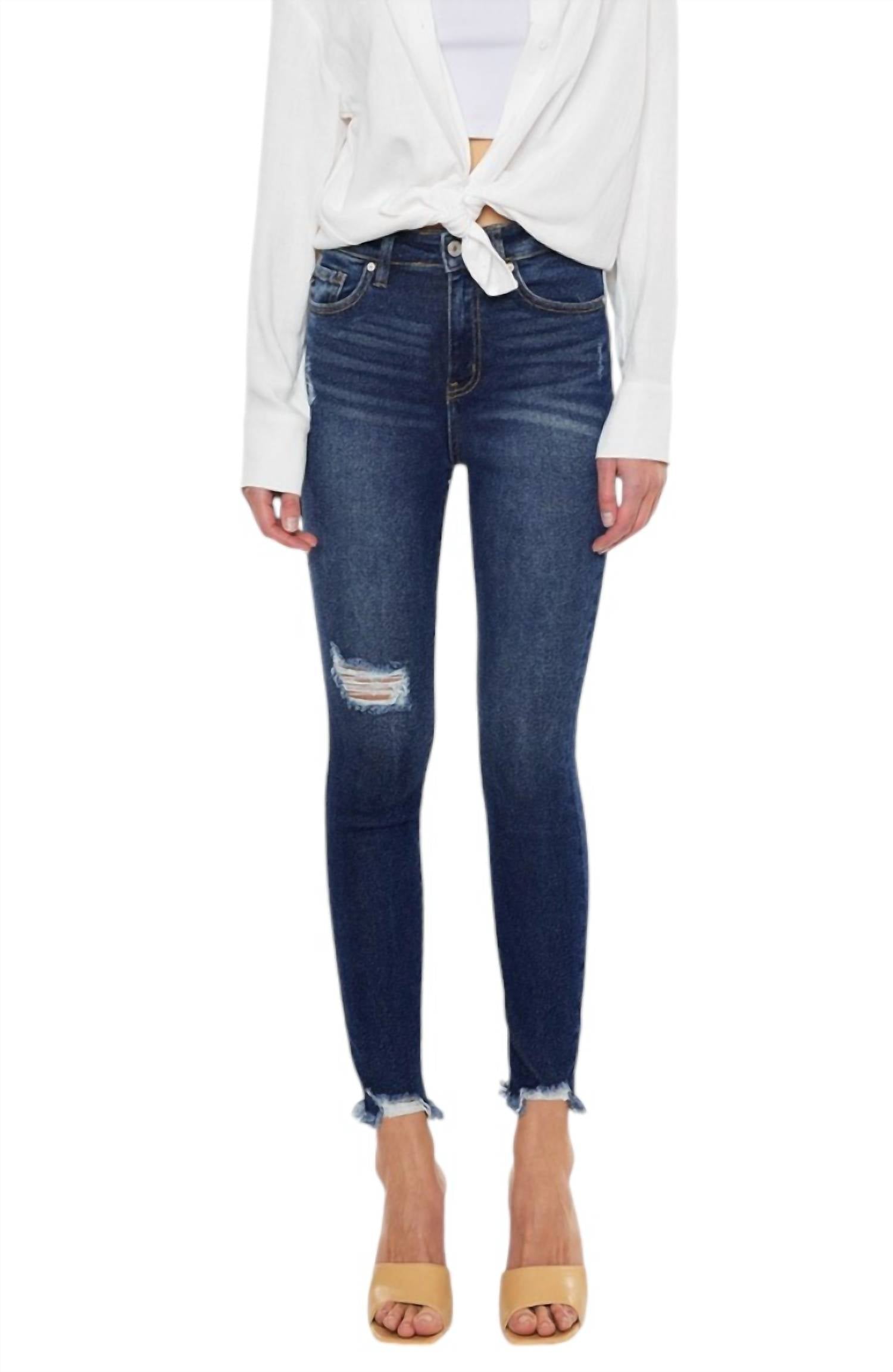 

Узкие джинсы Gemma High Rise Ankle Skinny в синем цвете KanCan
