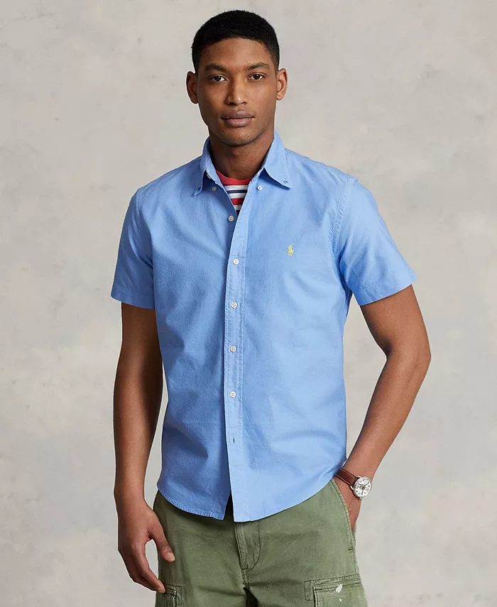 

Мужская классическая короткорукавная рубашка Oxford Polo Ralph Lauren, белый