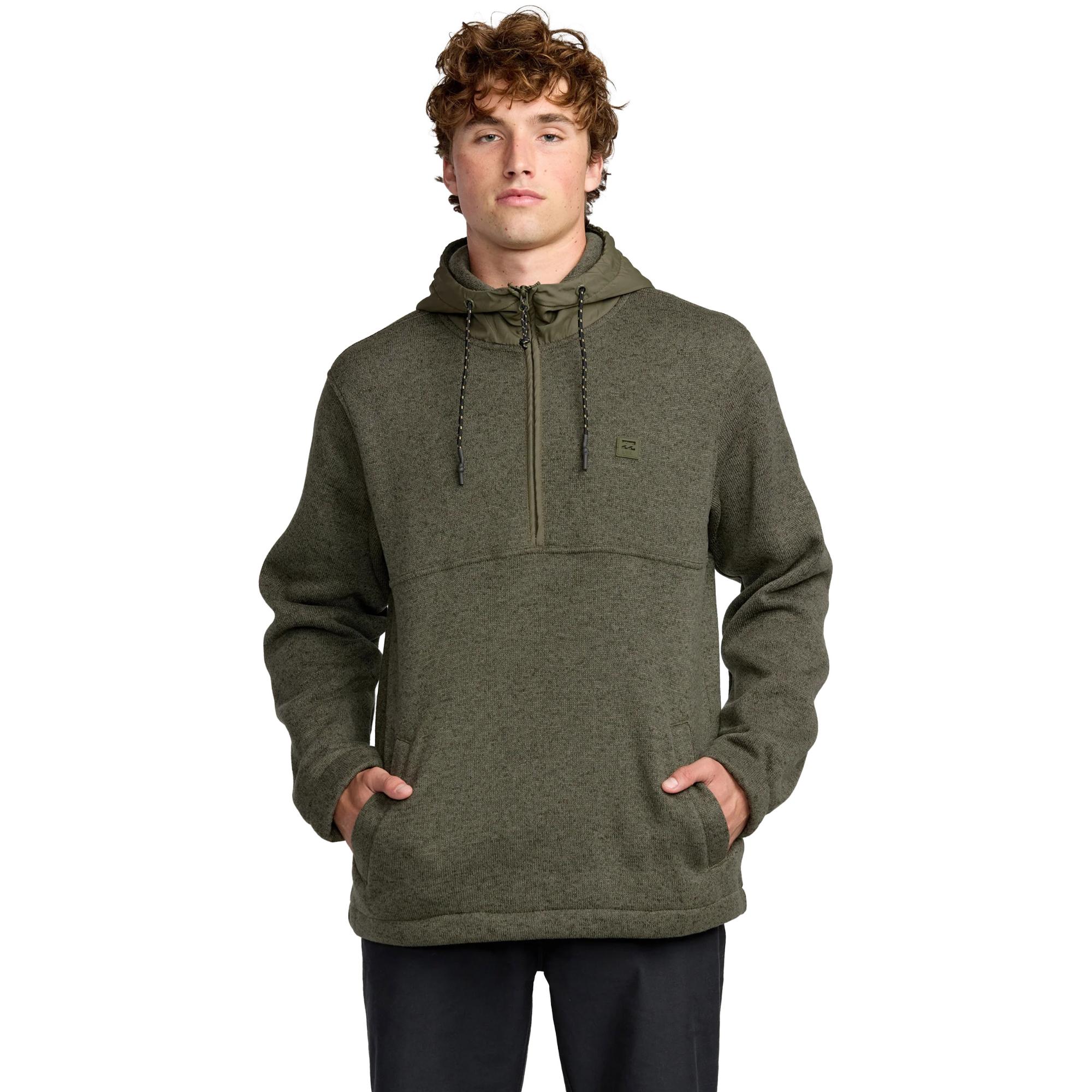 

Мужская толстовка с капюшоном и половинной молнией A/Div Boundary Billabong, Military Heather