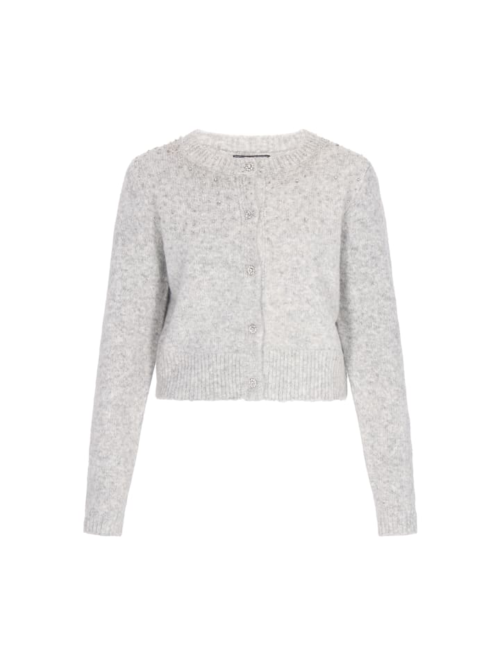 

DreiMaster Женский кардиган светло-серого меланжевого цвета