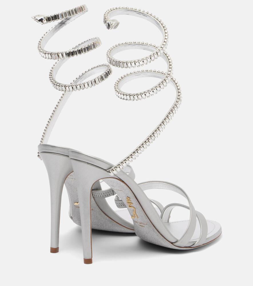Песочники Cleo Spark 105 из металлизированной кожи Rene Caovilla, Silver/Crystal Strass — фото 2