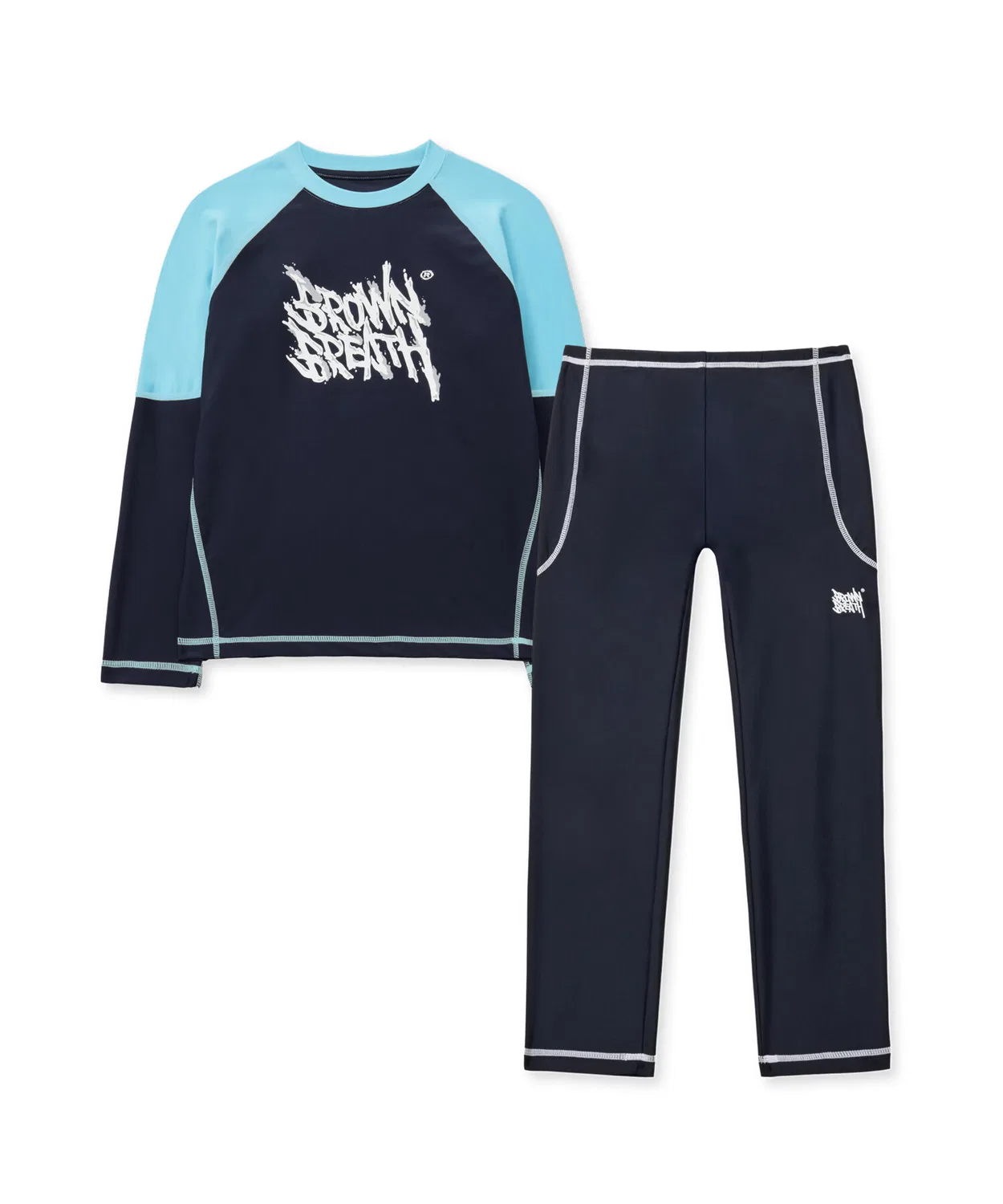 Детский комплект рашгарда Color Block тёмно-синий от Brownbreath Kids — фото 2