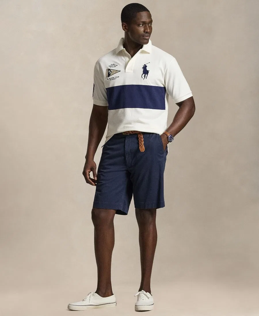Мужская классическая сетчатая рубашка-поло больших размеров Polo Ralph Lauren, Nevis/Newport Navy — фото 2
