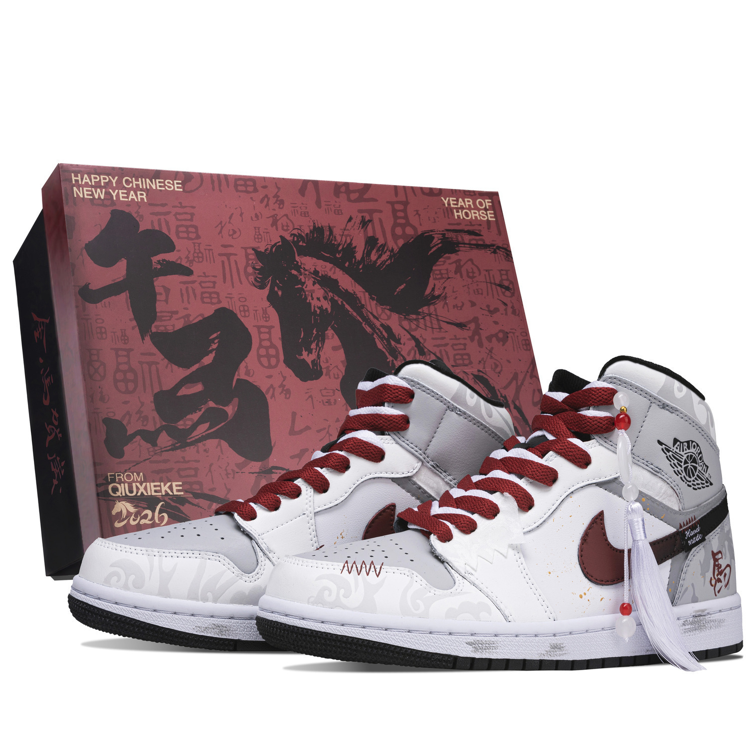 

Jordan Air 1 Silver Gray, Box Cushioning, Wear Resistant High top Vintage Basketball Shoes Unisex серый белый красный