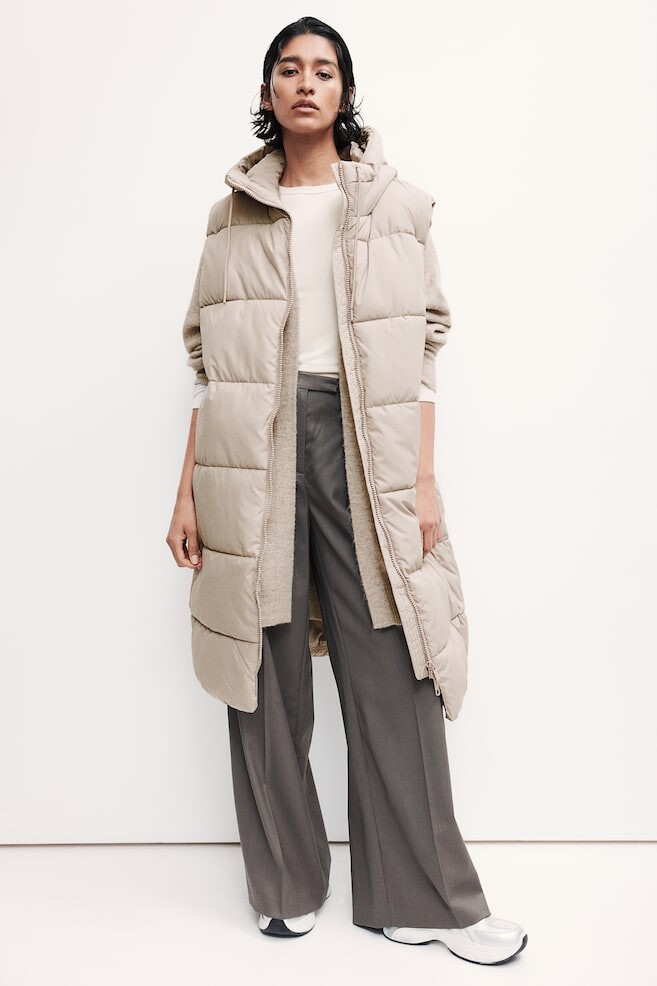 

Пуховик с капюшоном H&M, бежевый