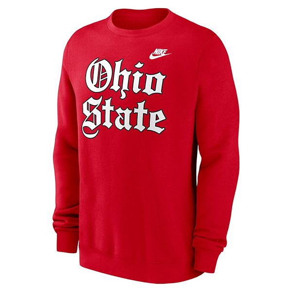 Мужской свитшот old english fleece scarlet ohio state buckeyes Nike — фото 3