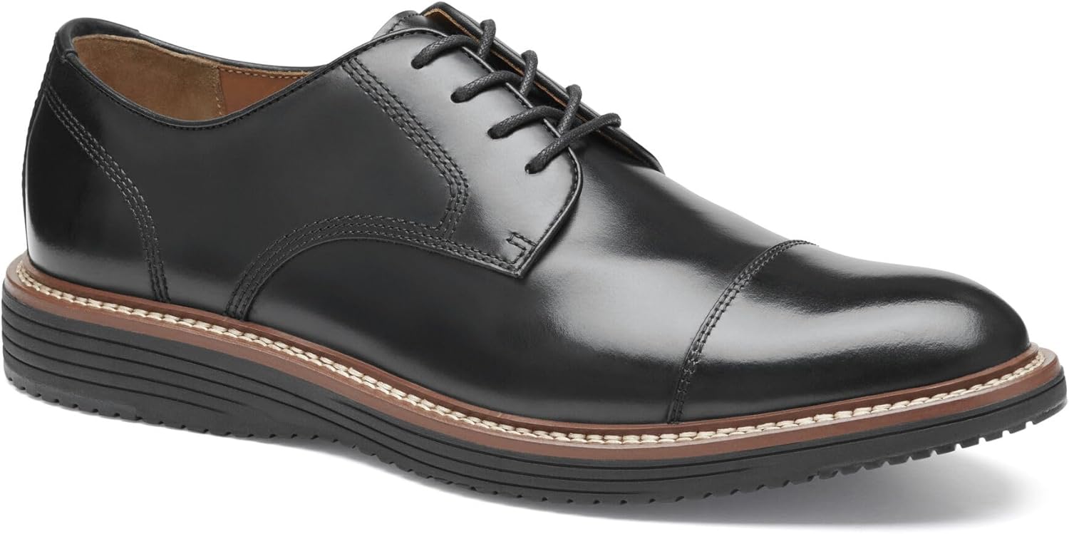 

Мужские туфли Johnston Murphy Upton с закрытой шнуровкой и носком типа «кап-то» Johnston & Murphy, черный