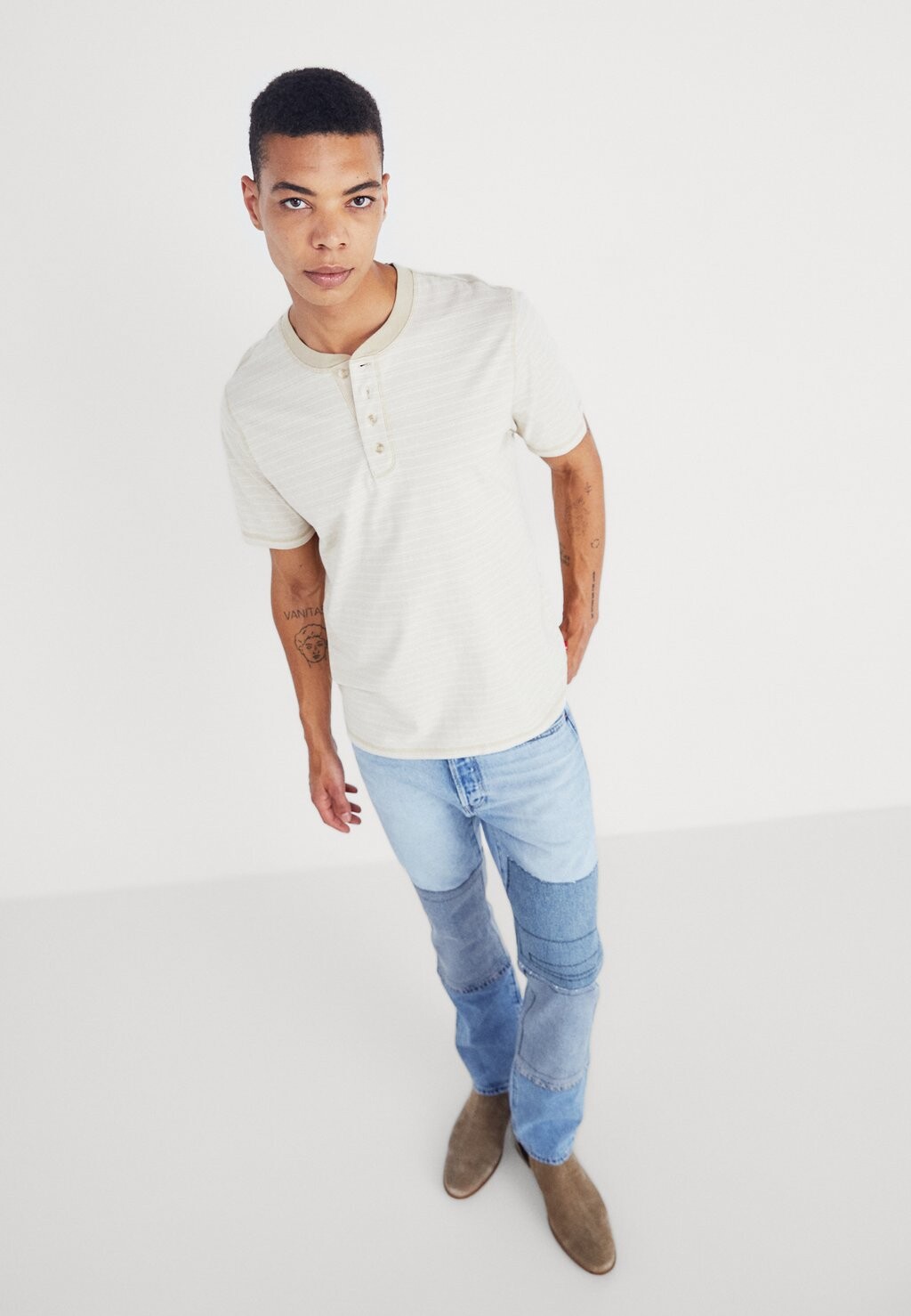 

Футболка с принтом Button Henley Levi's, бежевая