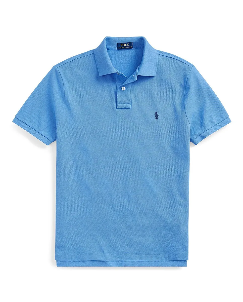 Мужская рубашка-поло из пике стандартного кроя Iconic Polo Ralph Lauren, синий — фото 4