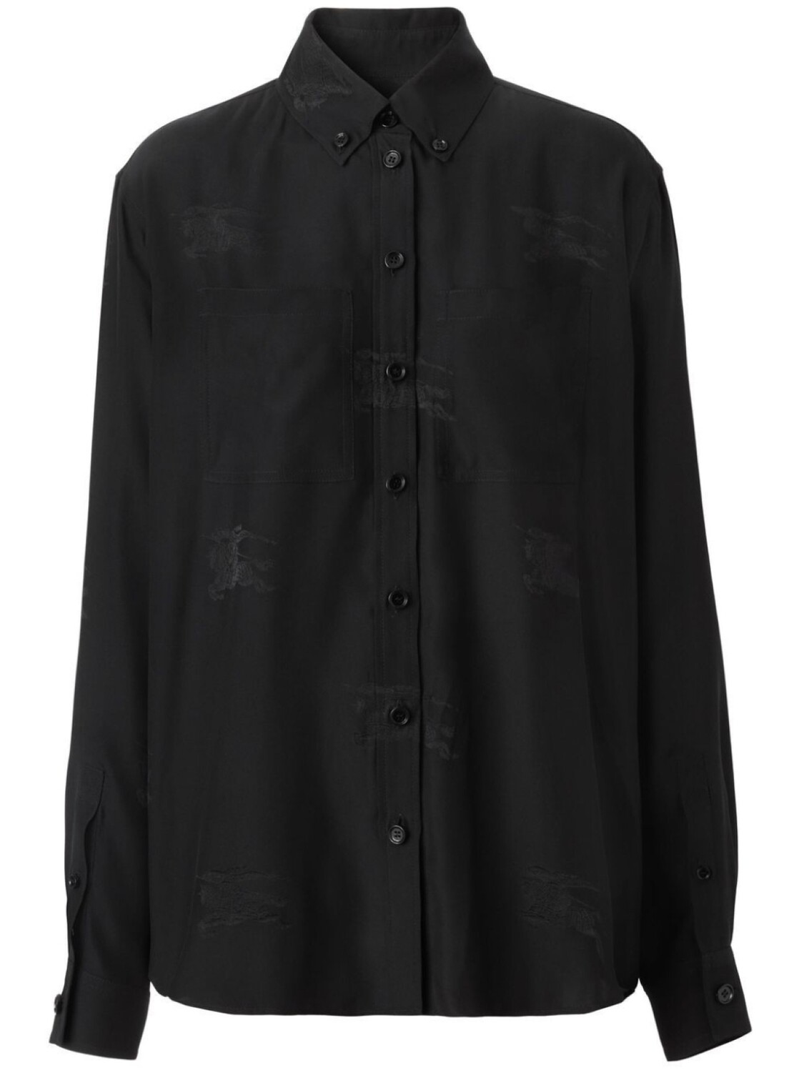 

Burberry silk EKD pattern shirt, черный