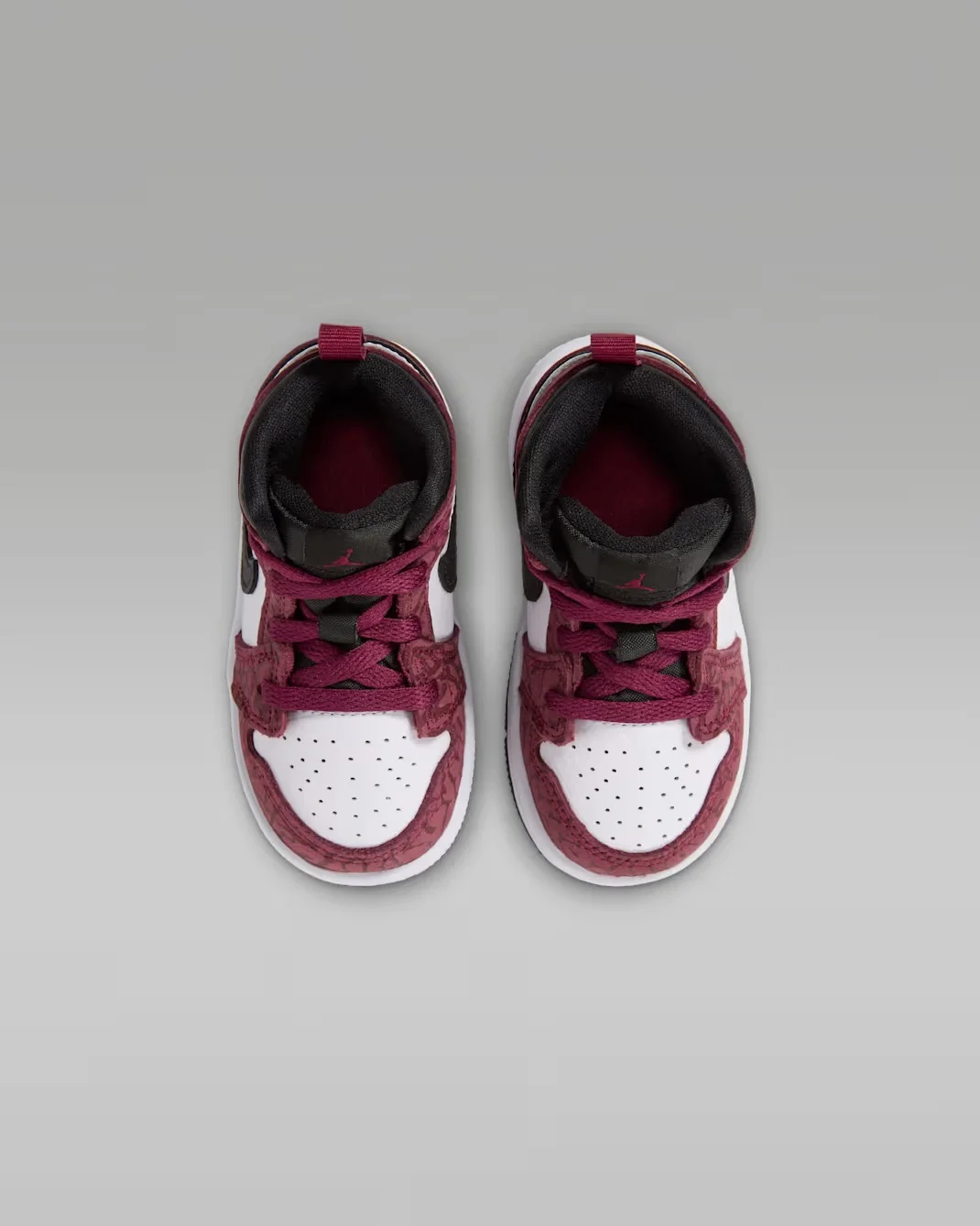 Кроссовки детские Nike Jordan 1 Mid SE, темно-красный/белый — фото 3