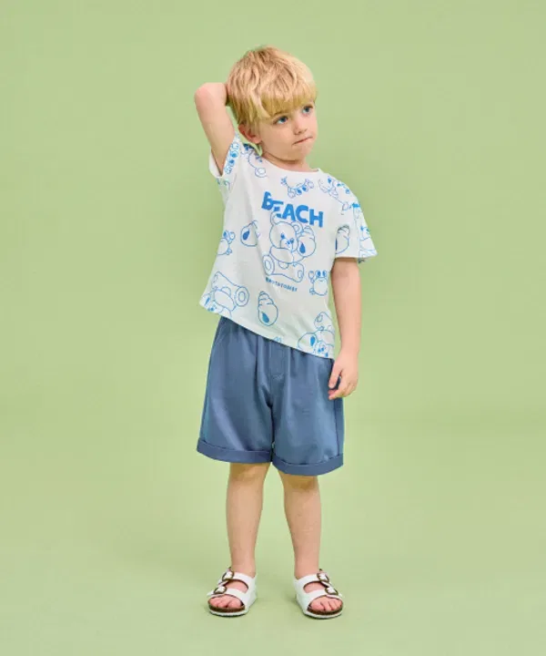 Шорты тропические, Tropical Roll Up Pants Rototobebe, синий