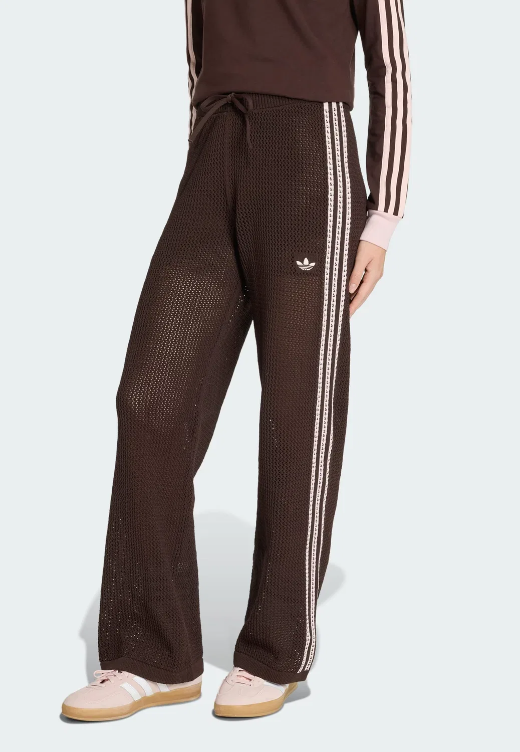 Брюки Adidas Originals свободного кроя Firebird темно-коричневого цвета — фото 2