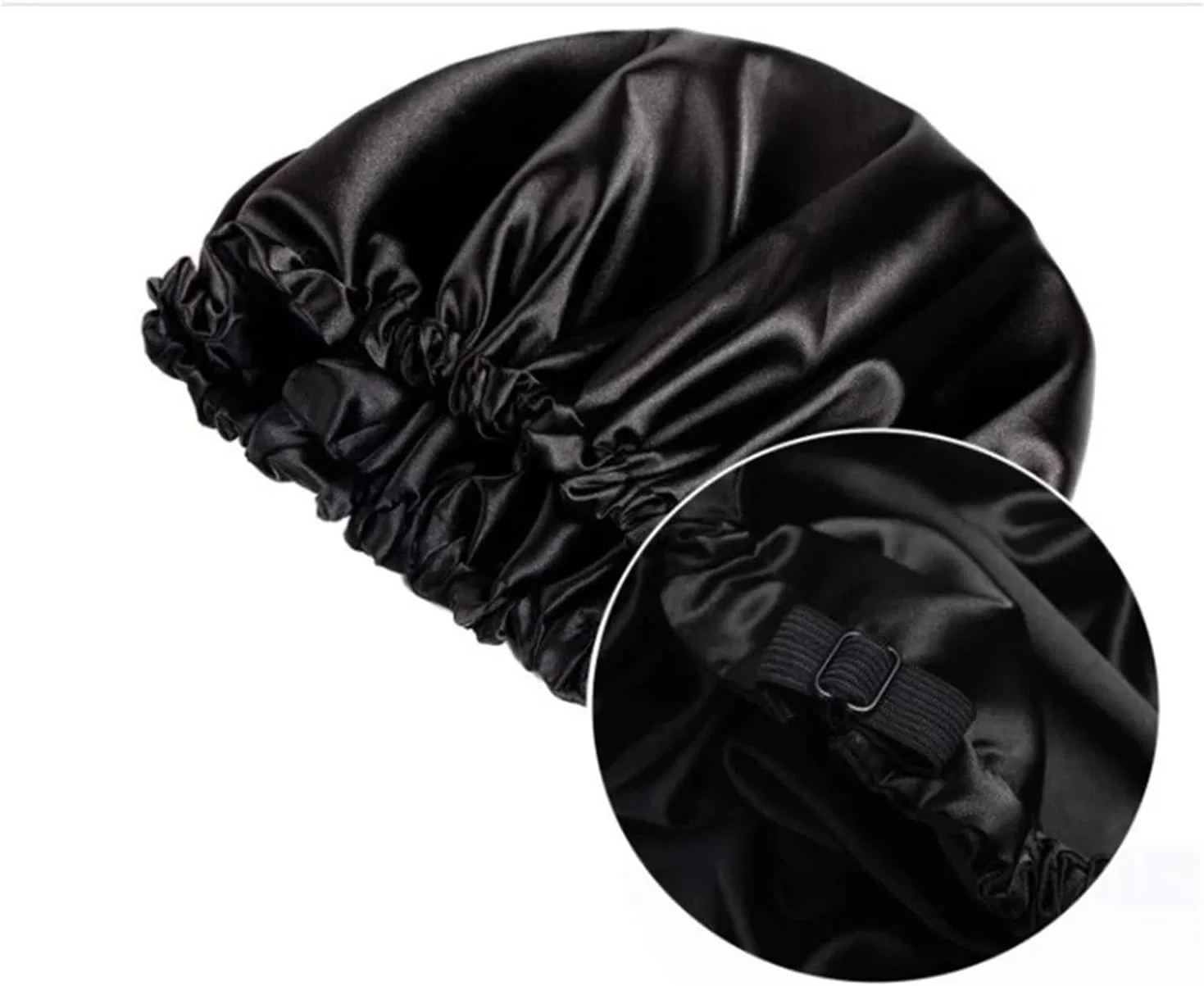 Шапочка для душа из шелка JTKSSCS, 1 шт, 52x34 см, Black — фото 4