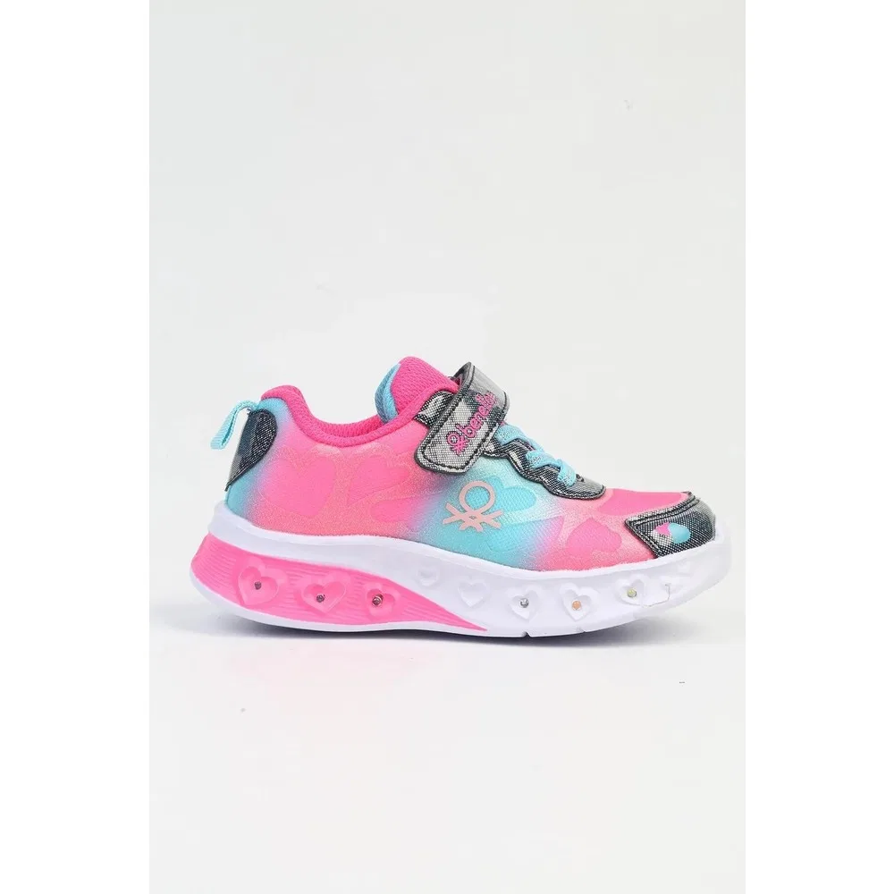 Детские кроссовки для девочек с подсветкой и липучками, Fuchsia Blue, BNI-10127 P United Colors Of Benetton — фото 3