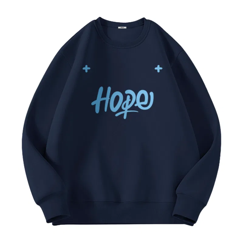 Детский свитшот без рукавов Худи MINISO, Heavyweight Spring Fall Navy Blue Ma Da Hope Graffiti
