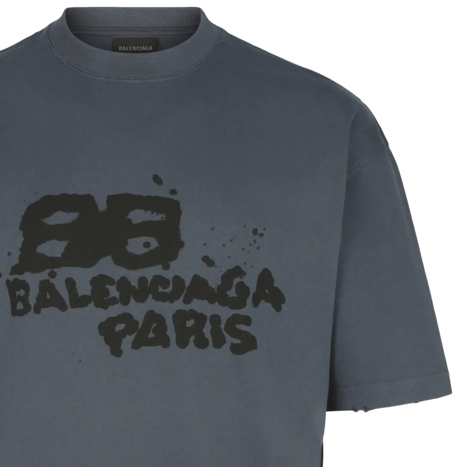 Футболка Balenciaga Hand Drawn BB Icon Medium Fit, черный — фото 3
