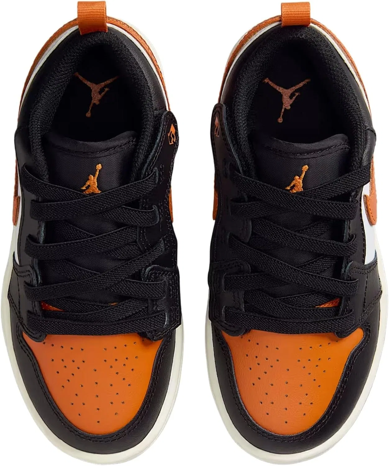 Детские кроссовки для мальчиков с кожаным верхом Jordan 1 Low ALT Nike, Black/Starfish/White/Sail — фото 3