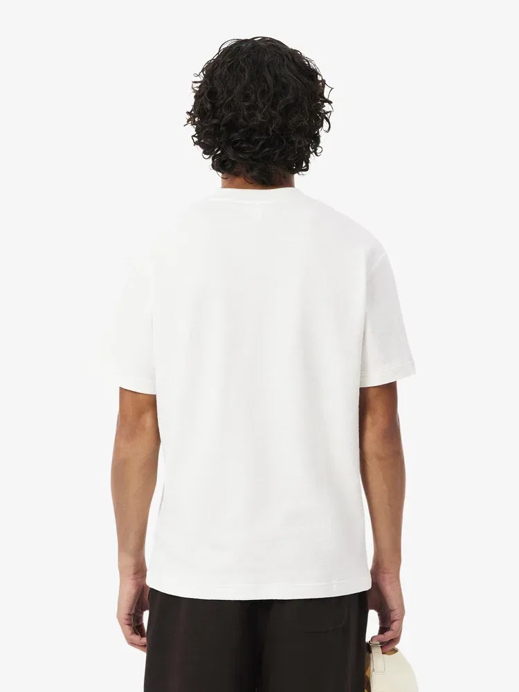 Футболка с коротким рукавом, хлопковая, модель TH1979 LACOSTE, White — фото 3