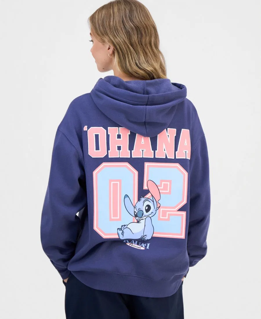 Худи с принтом Stitch, модель Juniors' Stitch Graphic Hoodie Disney, Navy Blazer — фото 4