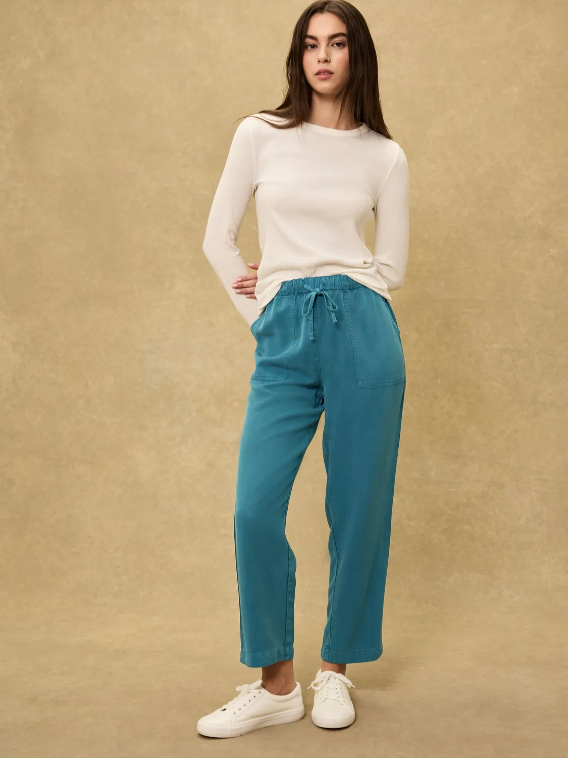 Брюки зауженные из TENCEL Lyocell Next, цвет Teal Blue