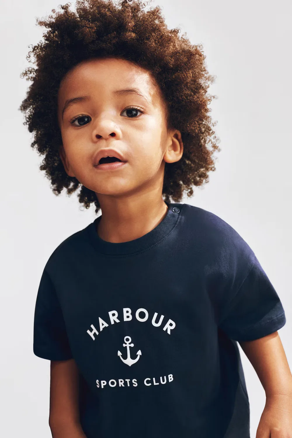 Хлопковая футболка с принтом H&M, Marineblau/Harbour