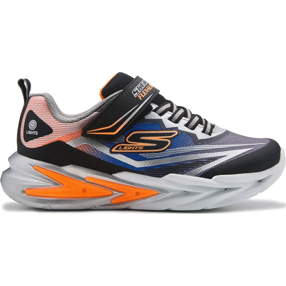 Детские кроссовки Flex Glow со светящейся подошвой Skechers, Black/Silver/Blue — фото 2