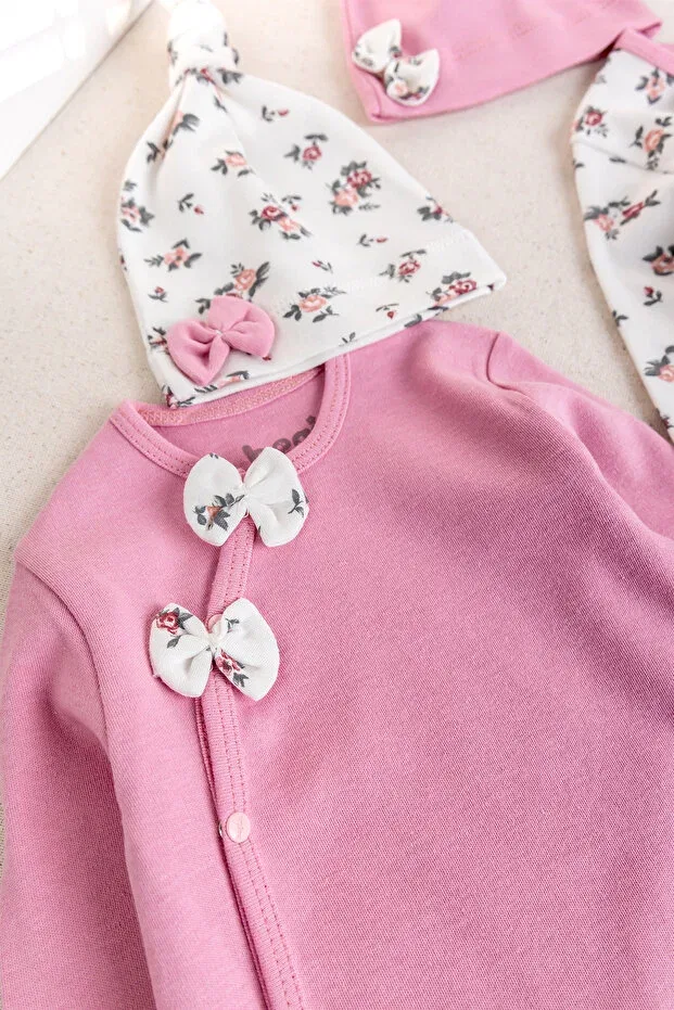 Детский комбинезон для девочек с цветочным принтом Babymod, Dried Rose — фото 2