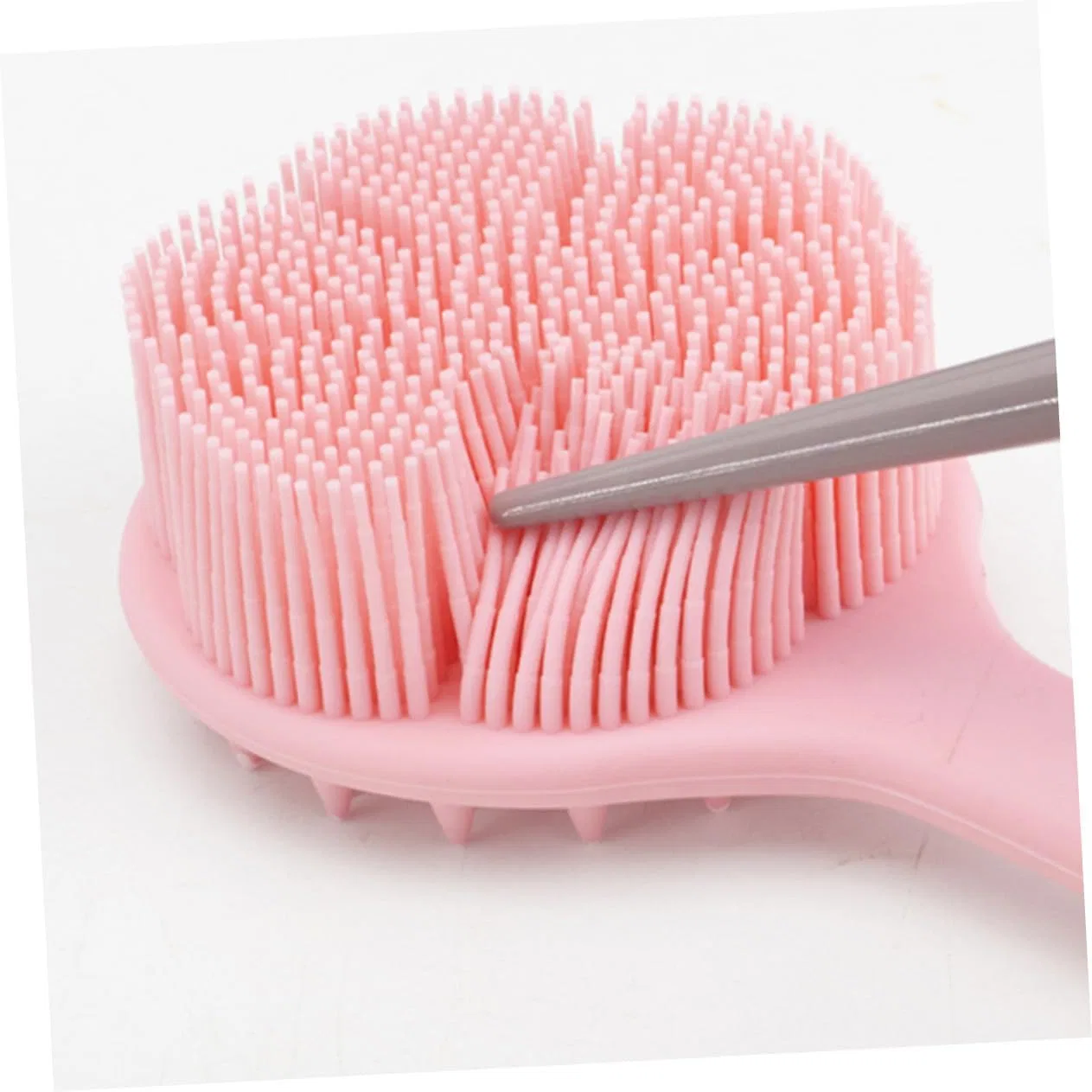 Щетка для тела с длинной ручкой, Silicone Body Brush, Veemoon, Розовый — фото 3