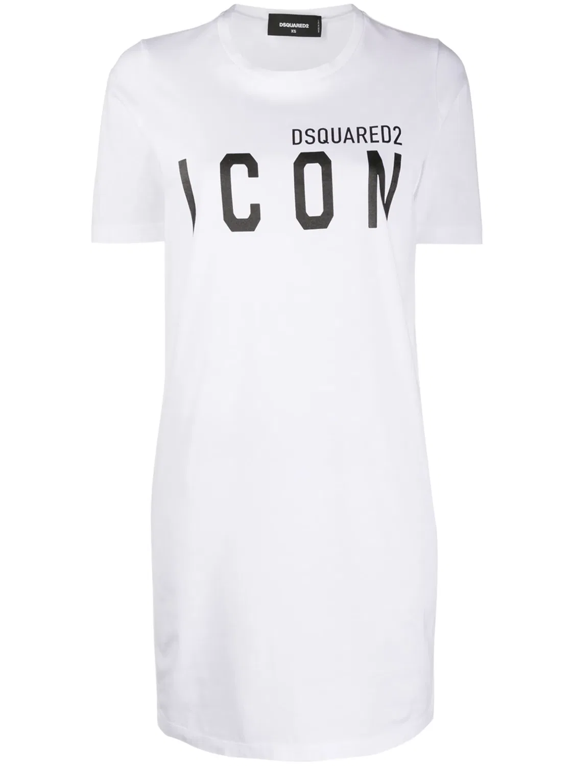 Длинное платье-футболка с принтом DSQUARED2, белый