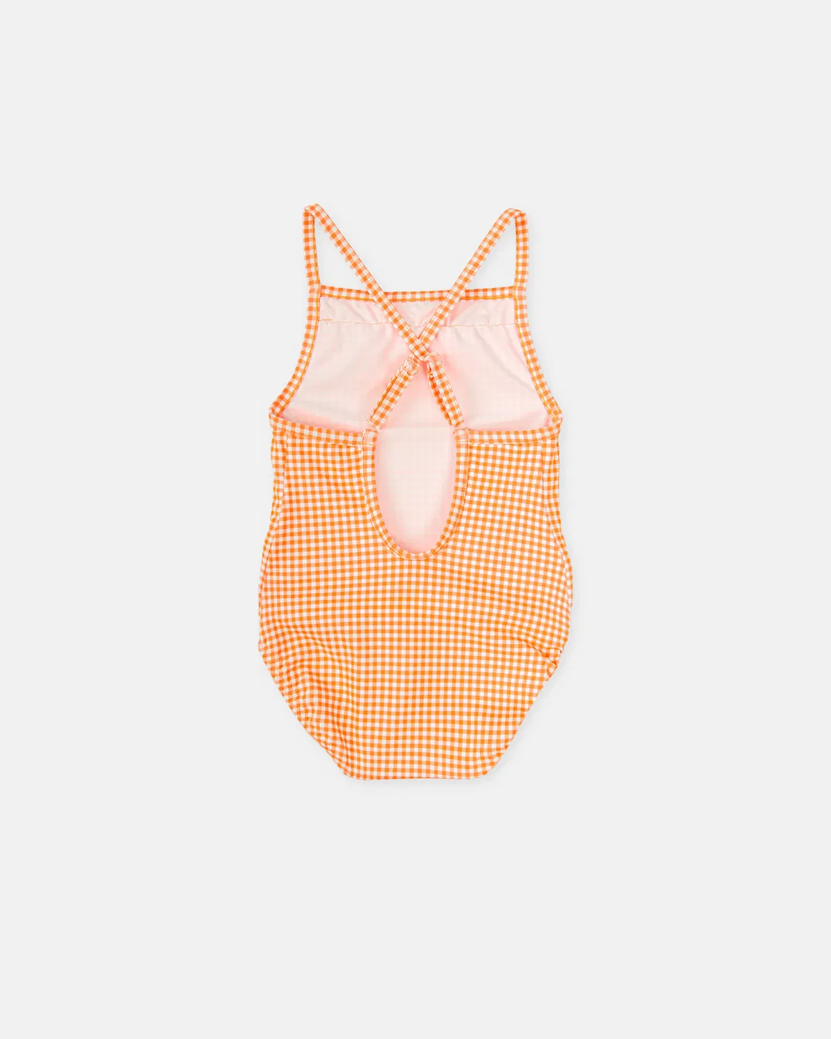 Детский купальник для девочек с принтом в клетку виши Tutto Piccolo, Naranja — фото 4