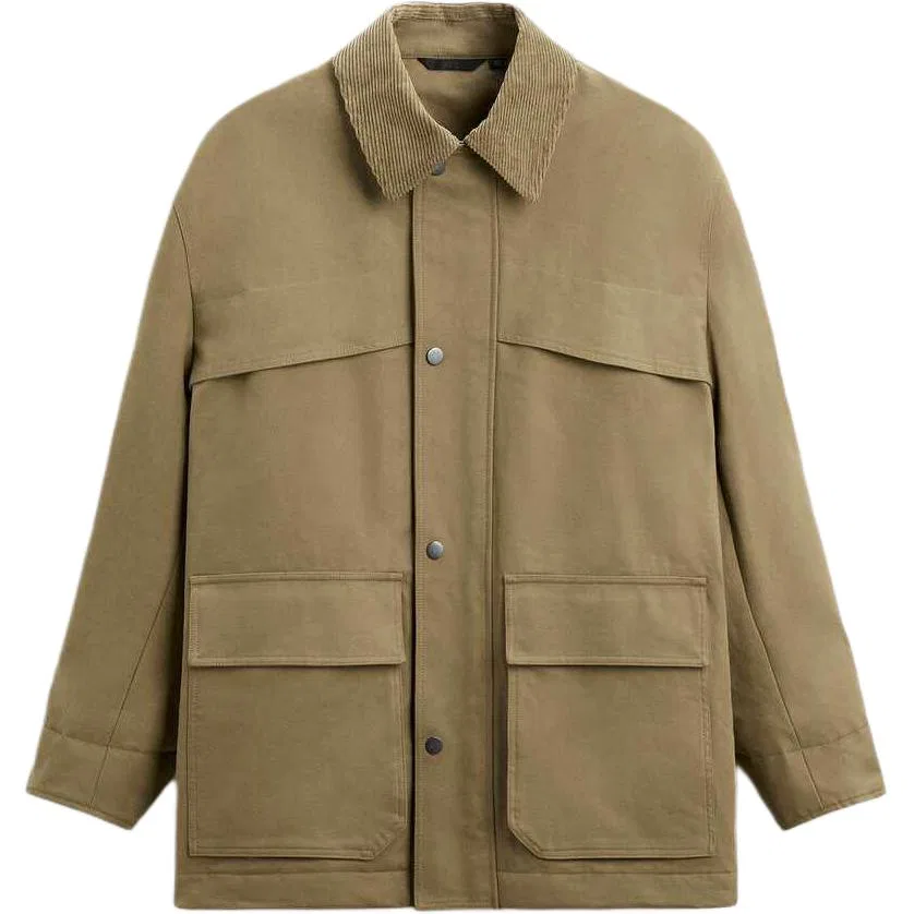 Мужская куртка-пуховик с длинным рукавом ZARA, Olive Green