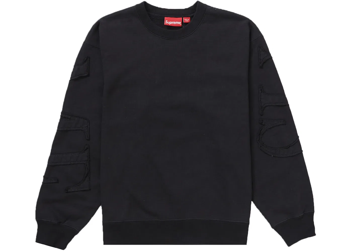 Мужской свитшот с аппликацией Supreme Crewneck, Black