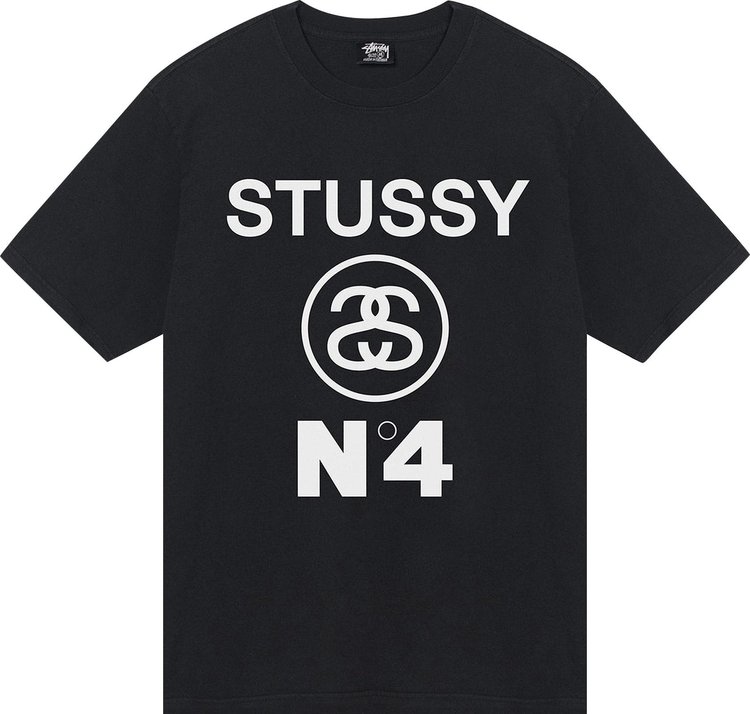 

Футболка Stussy No.4 Pigment Dyed Tee 'Black', черный