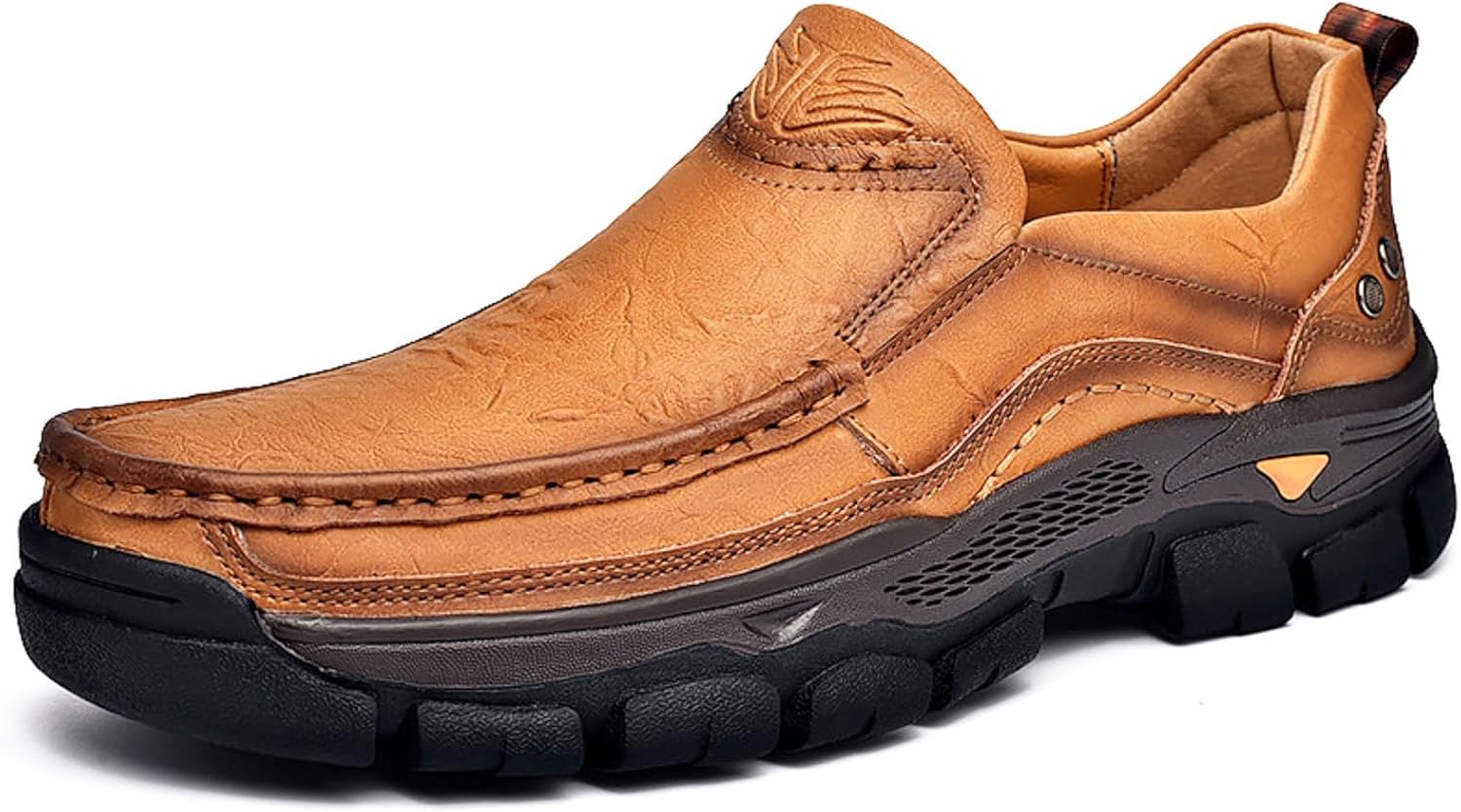 

Мужские слипоны Boxpopla, повседневные туфли с мыском-мокасином, кожаные для прогулок и походов, лоферы для работы, офиса и активного отдыха, хаки