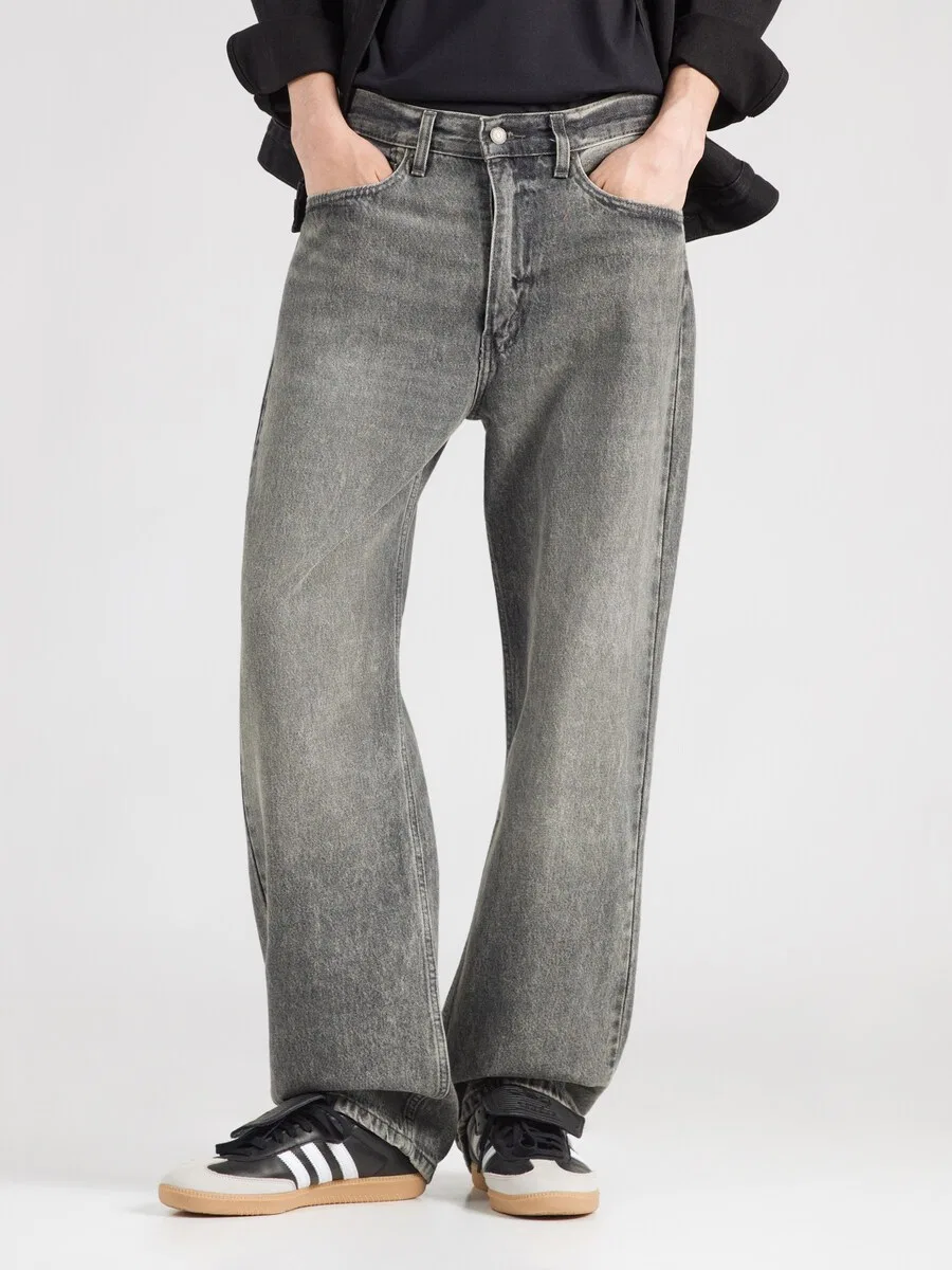 Джинсы LEVI'S свободного кроя '565 97 LOOSE STRAIGHT' серого цвета — фото 2