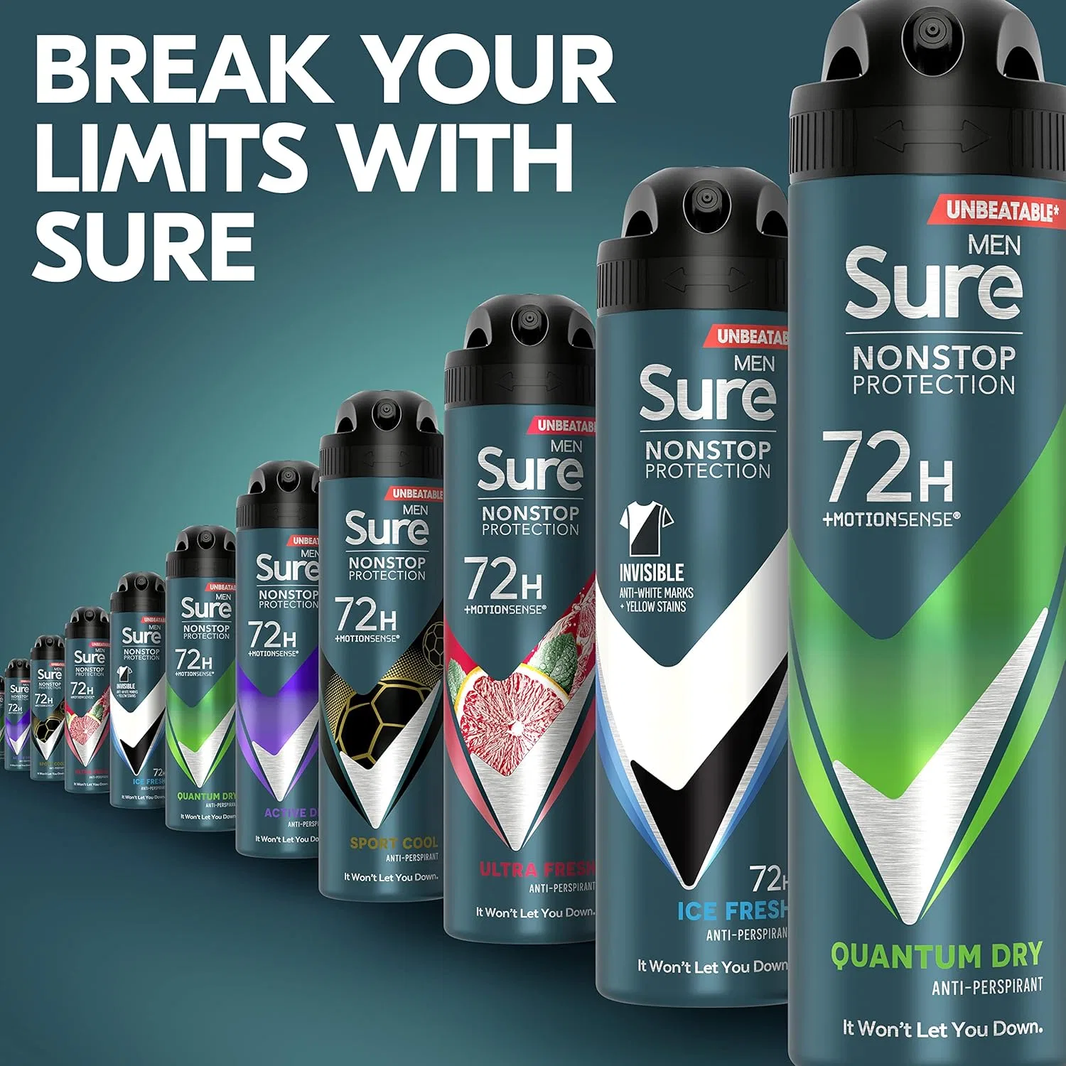 Антиперспирант-дезодорант аэрозольный Sure Men Nonstop Protection Quantum Dry, 900 мл, Цитрус и Древесные ноты — фото 3