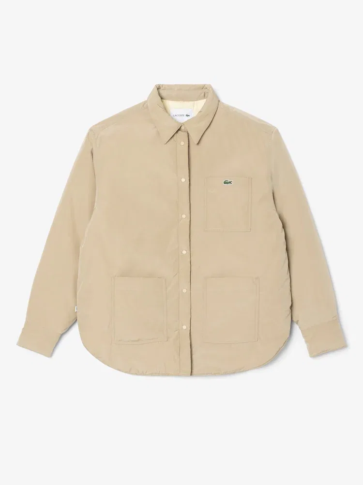 Пуховик-рубашка LACOSTE, свободный крой, черный — фото 4