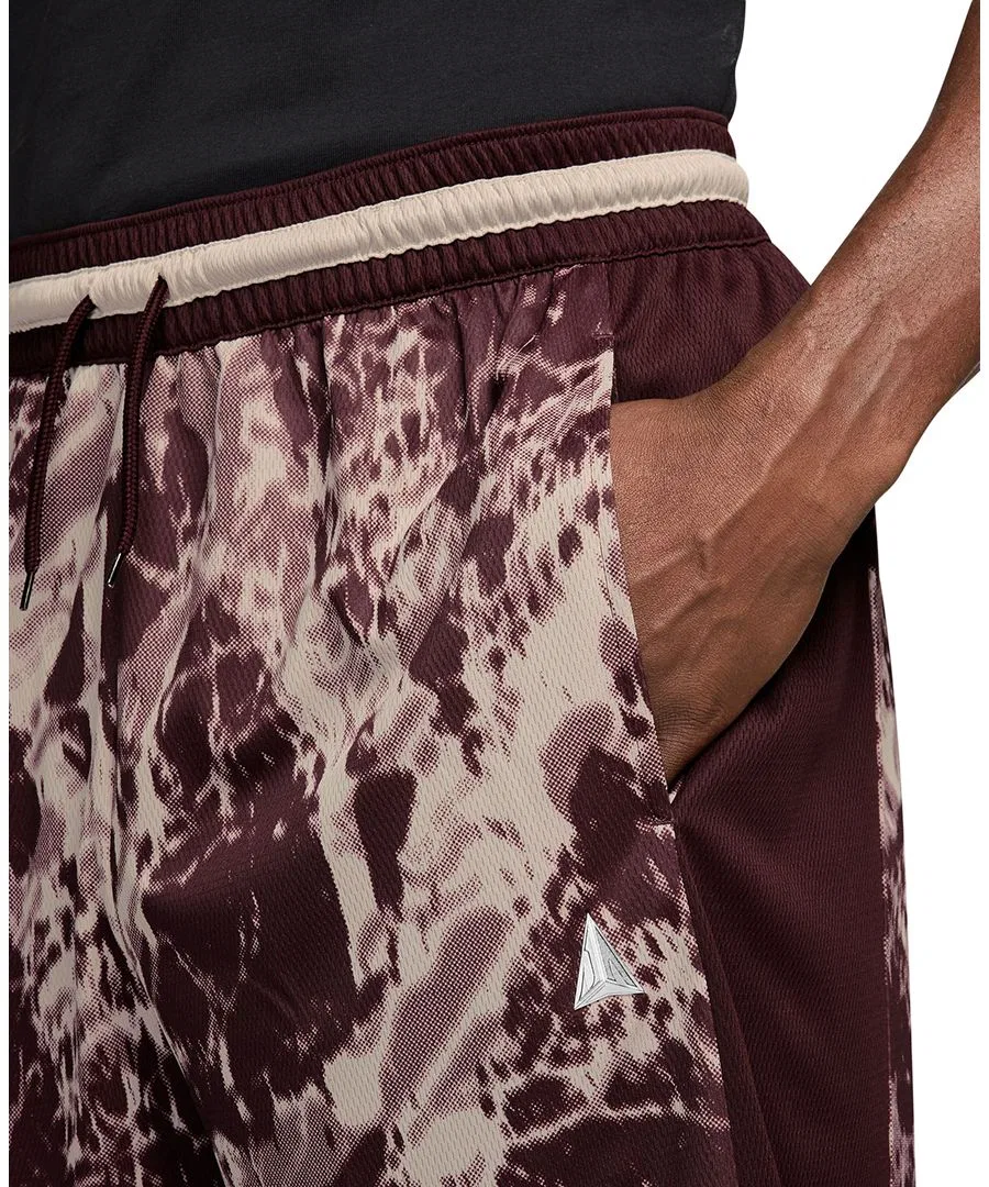 Баскетбольные шорты Dri-FIT с металлическим брендингом Ja Morant Nike, Burgundy Crush Metallic Silver — фото 3
