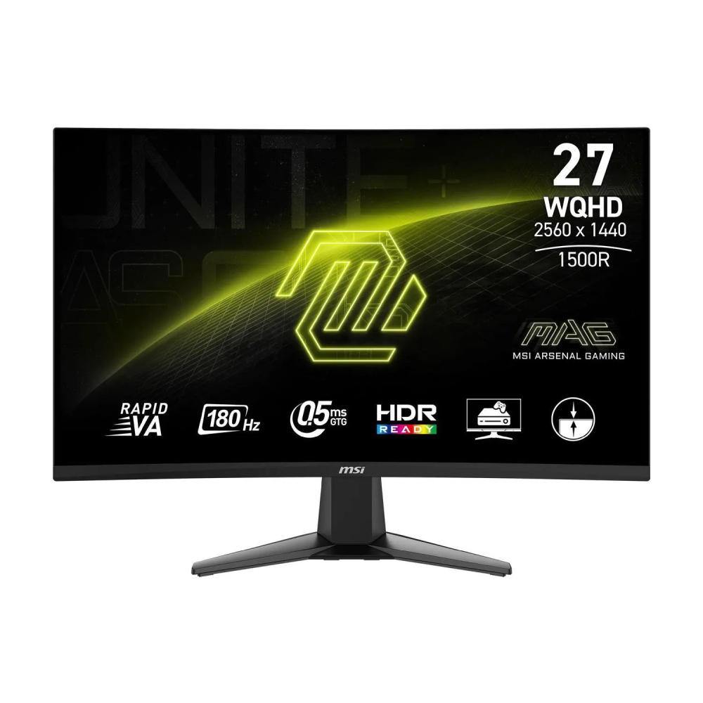 

Монитор игровой изогнутый MSI MAG 27CQ6F, 27", QHD 2560x1440, 180 Гц, Rapid VA, черный
