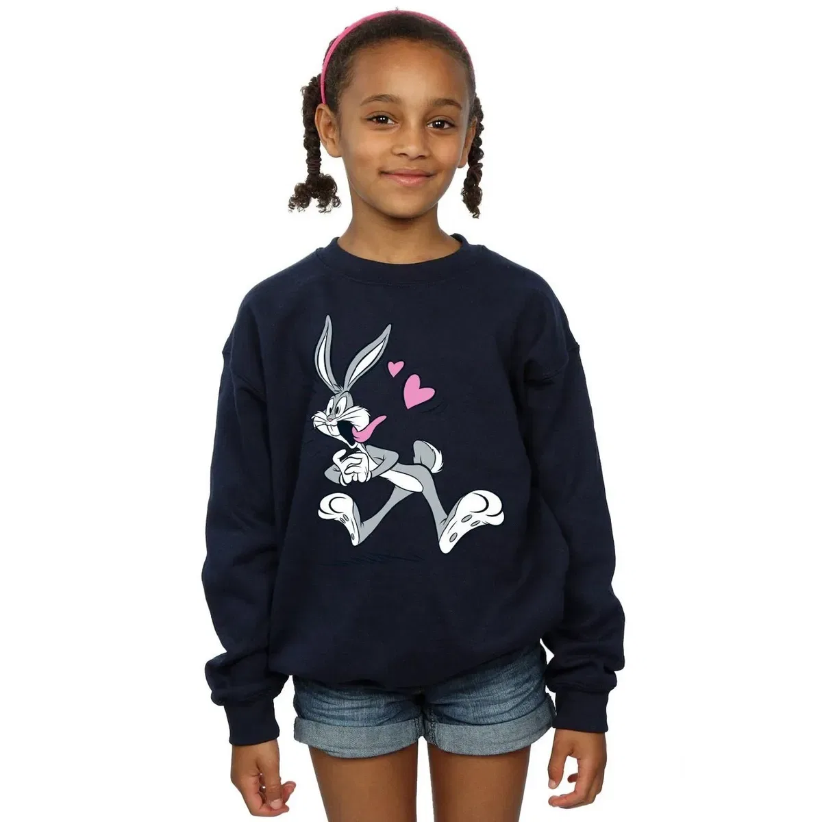 Свитшот с принтом Bugs Bunny in Love Looney Tunes, Navy